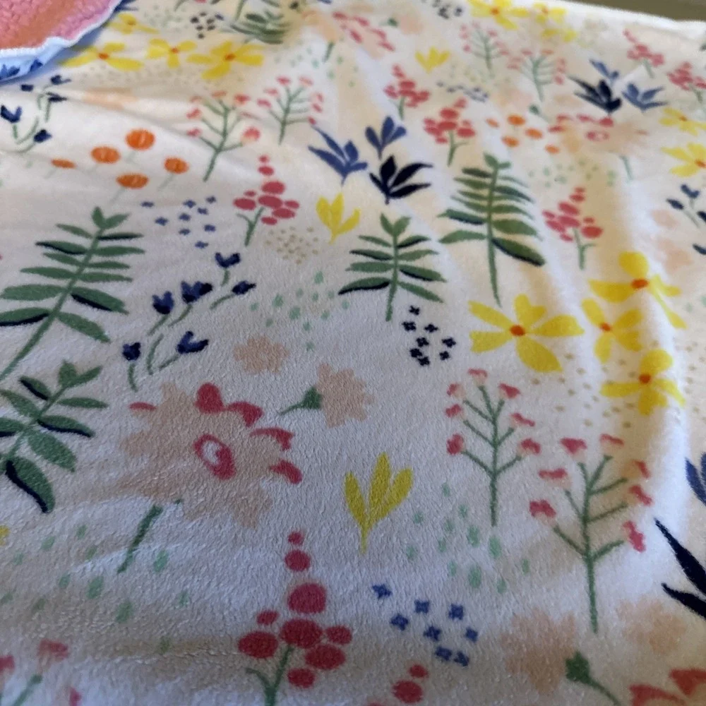 Cloud Island Target Wild Flower Pin Floral Sherpa Baby Blanket 30 x 40 Baby Girl